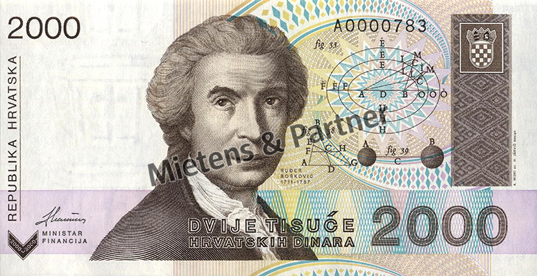 Kroatien (Parlamentarische Republik) 2.000 Dinara (45981)