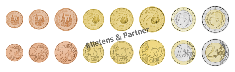 Spanien (Parlamentarische Monarchy) 1, 2, 5, 10, 20, 50 Euro Cent, 1, 2 Euro (59386)