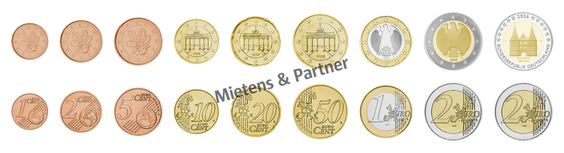 Deutschland (Bundesrepublik) 1, 2, 5, 10, 20, 50 Euro Cent, 1, 2, 2 Euro (53935)