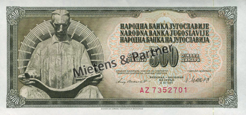 Jugoslawien (Sozialistische Föderative Republik) 500 Dinara (31168)