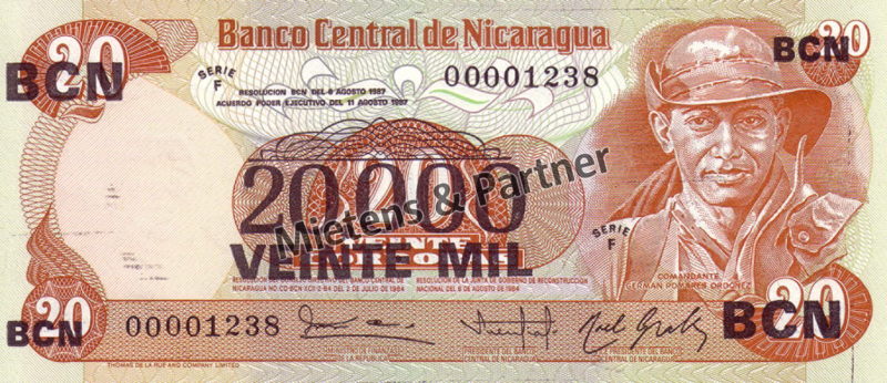 Nicaragua (Republik) 20.000 Cordobas (04209)