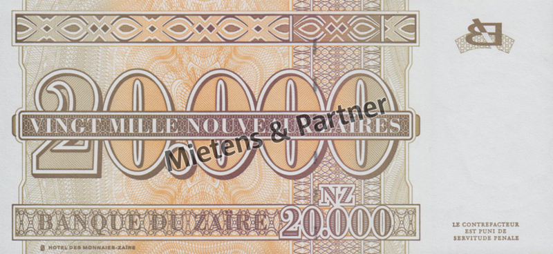 Zaire - Kongo (Republik) 20.000 New Zaires (61121) - 2