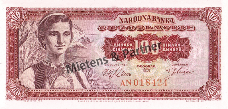 Jugoslawien (Sozialistische Föderative Republik) 100 Dinara (31477)