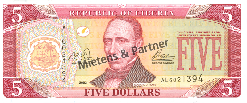 Liberia (Republik) 5 Dollars (03325)