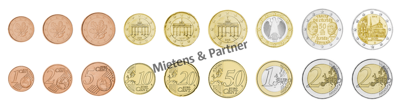 Deutschland (Bundesrepublik) 1, 2, 5, 10, 20, 50 Euro Cent, 1, 2, 2 Euro (66598)