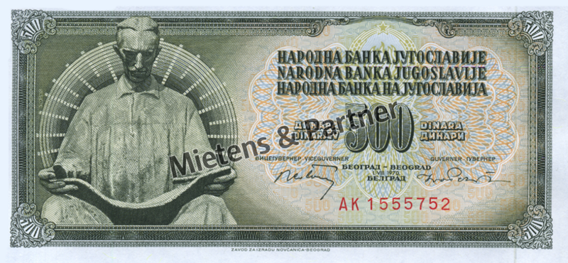 Jugoslawien (Sozialistische Föderative Republik) 500 Dinara (03014)