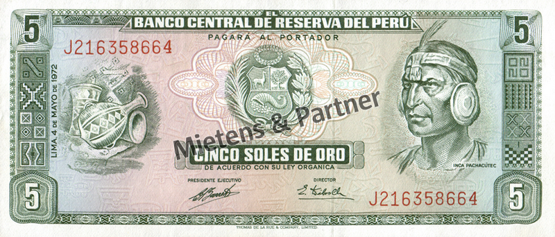 Peru (Republik) 5 Soles de Oro (50096)