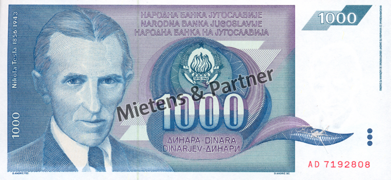 Jugoslawien (Sozialistische Föderative Republik) 1.000 Dinara (02969)