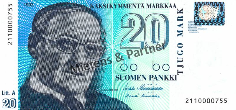 Finland (Parliamentary Republic) 20 Markkaa (02457)