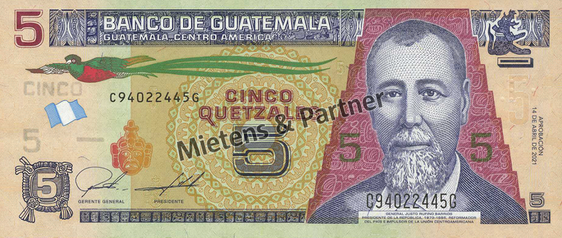 Guatemala (Republic) 5 Quetzales (67889)