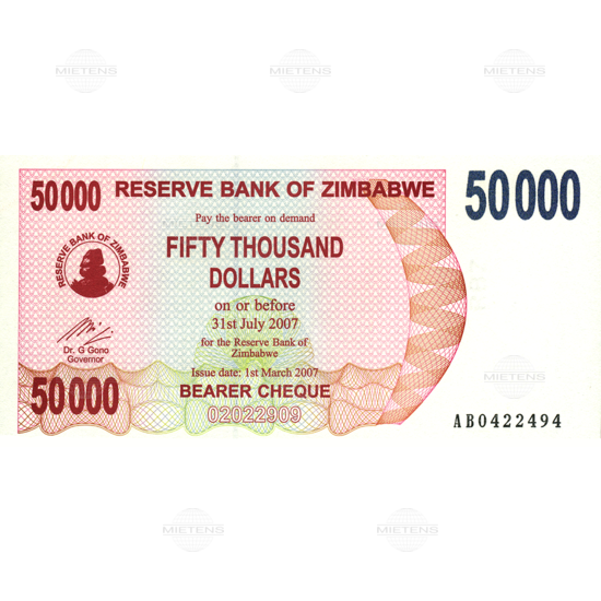 Zimbabwe (Republic) 50.000 Dollars (03838)