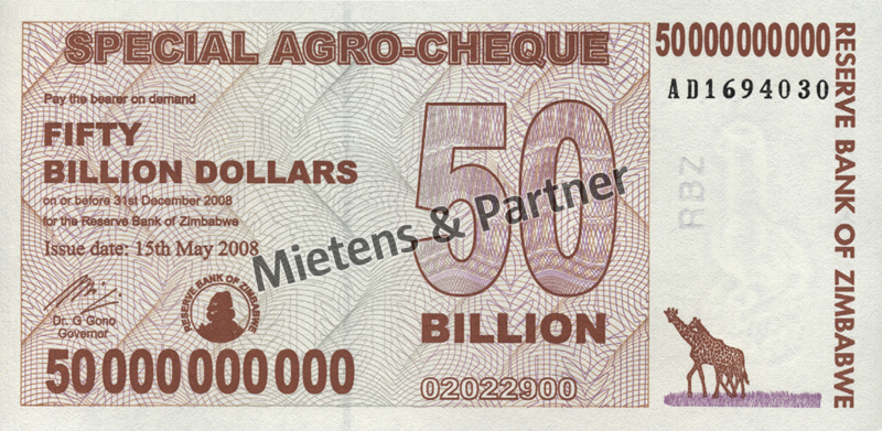 Zimbabwe (Republic) 50 Billion Dollars (03818)