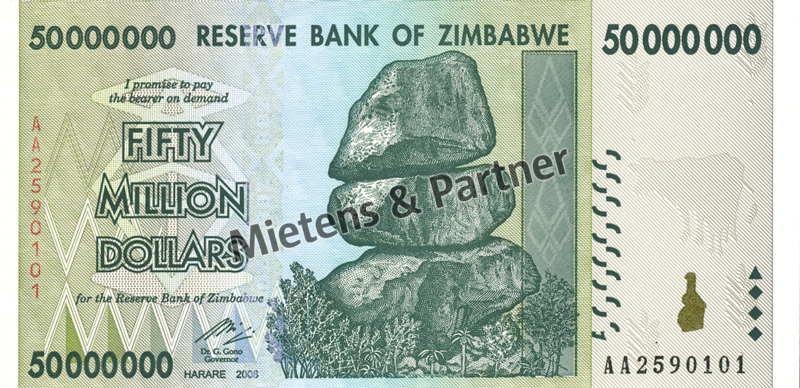 Zimbabwe (Republic) 50 Million Dollars (03827)