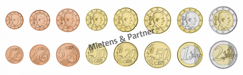 Belgium (Kingdom) 1, 2, 5, 10, 20, 50 Euro Cent, 1, 2 Euro (61928)