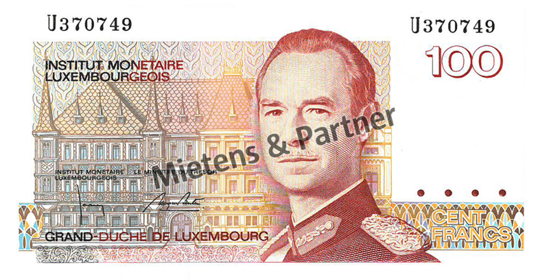 Luxembourg (Parliamentary Monarchy) 100 Francs (23931)