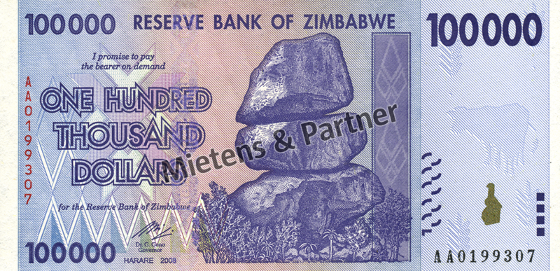 Zimbabwe (Republic) 100.000 Dollars (03873)
