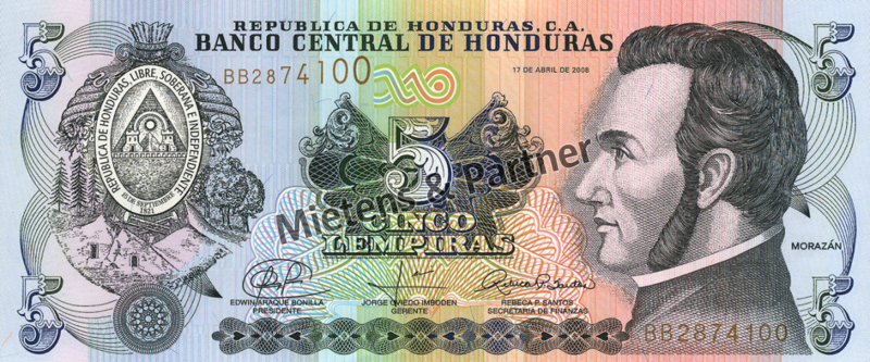 Honduras (Republic) 5 Lempiras (04197)