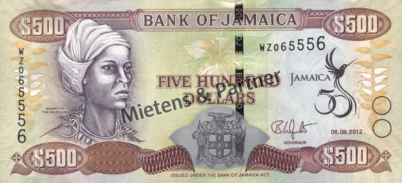 Jamaica (Parliamentary Monarchy) 500 Dollars (30231)