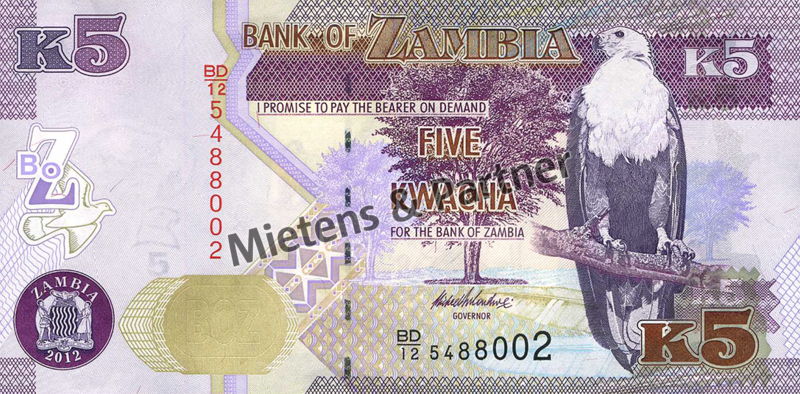 Zambia (Third Republic) 5 Kwacha (31293)