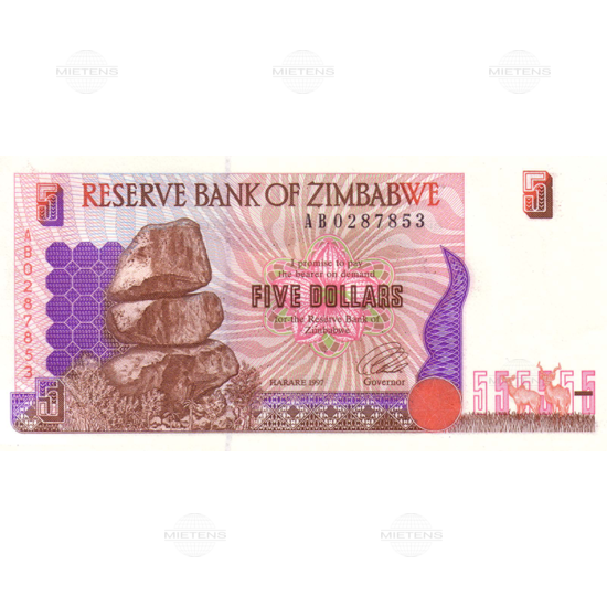 Zimbabwe (Republic) 5 Dollars (03802)