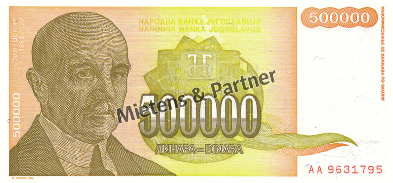 Yugoslavia (Federal Republic) 500.000 Dinara (03000)