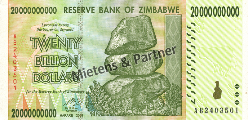 Zimbabwe (Republic) 20 Billion Dollars (03853)