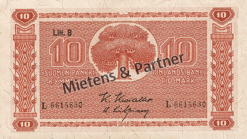 Finland (Parliamentary Republic) 10 Markkaa (50337)