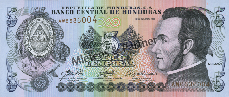Honduras (Republic) 5 Lempiras (04186)