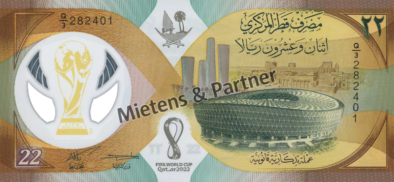 Qatar (Absolute Monarchy) 22 Riyals (comm.) (65915)