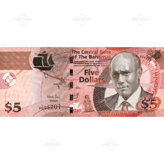 Bahamas (Parliamentary Monarchy) 5 Dollars (51295)