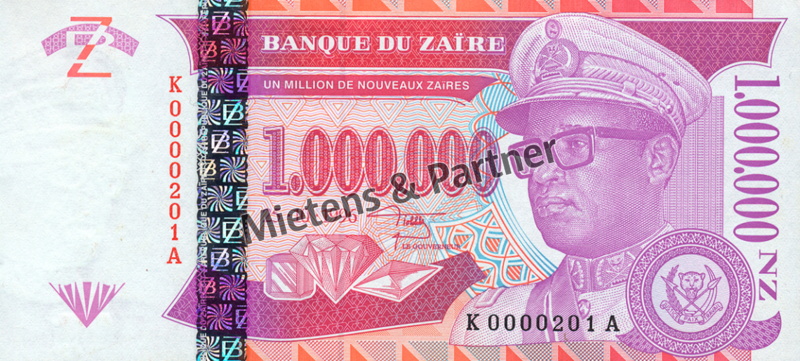 Zaire - Congo (Republic) 1 Million New Zaires (03482)