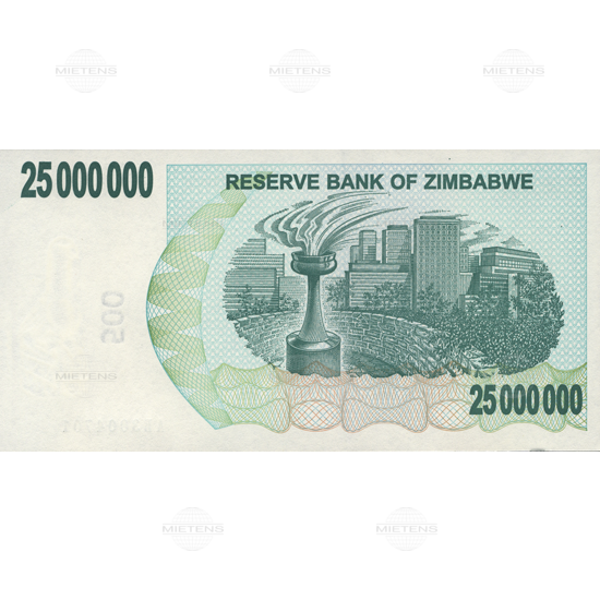 Zimbabwe (Republic) 25 Million Dollars (03810) - 2