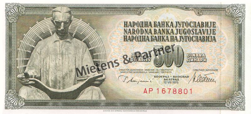 Yugoslavia (Socialist Federal Republic) 500 Dinara (40050)