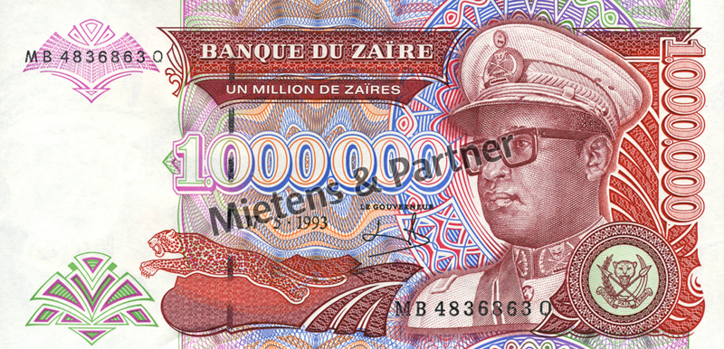 Zaire - Congo (Republic) 1 Million Zaires (03494)
