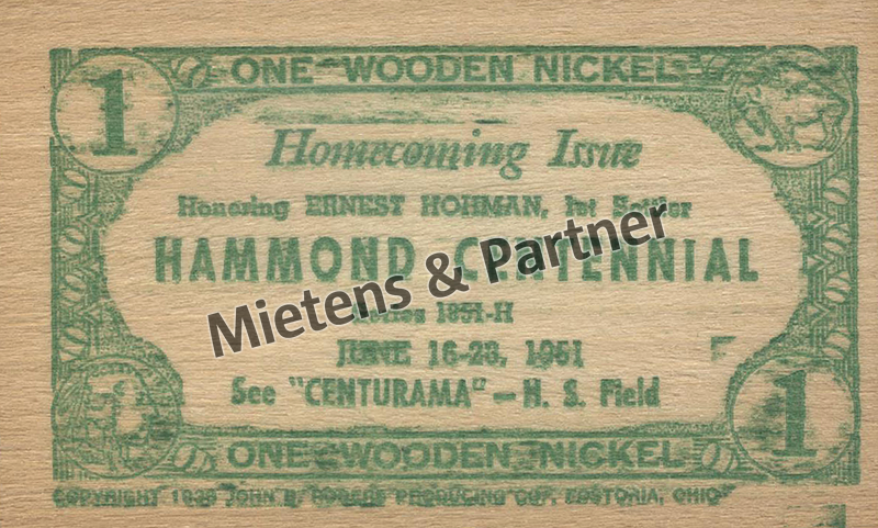 United States of America (Presidential Federal Republic) 1 Wooden Nickel (68910)