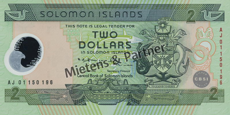 Solomon Islands (Constitutional Monarchy) 2 Dollars (05734)