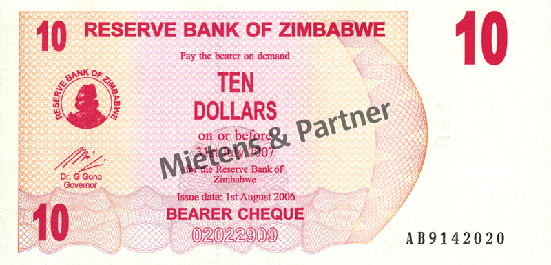 Zimbabwe (Republic) 10 Dollars (03832)