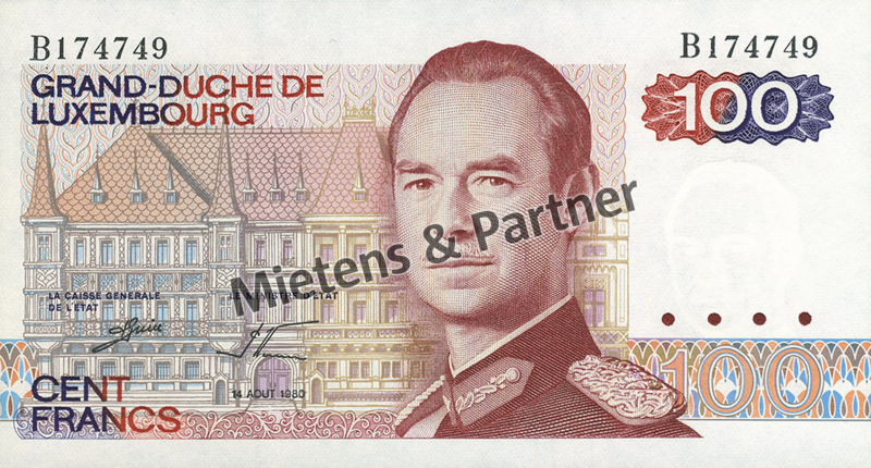 Luxembourg (Parliamentary Monarchy) 100 Francs (23932)