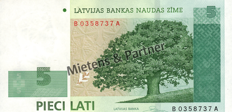 Latvia (Parliamentary Republic) 5 Lati (02513)