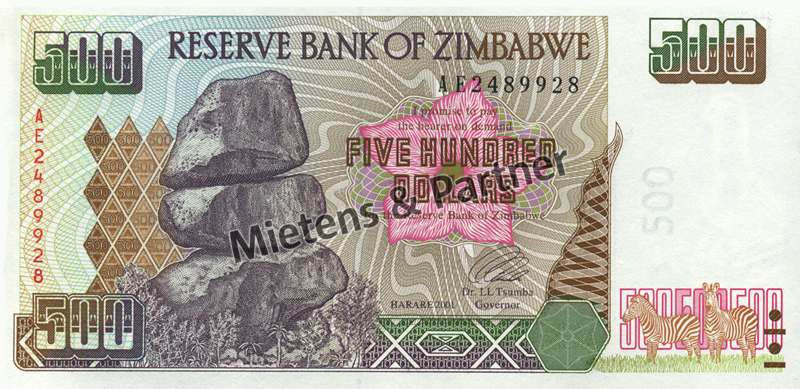 Zimbabwe (Republic) 500 Dollars (03805) - 1