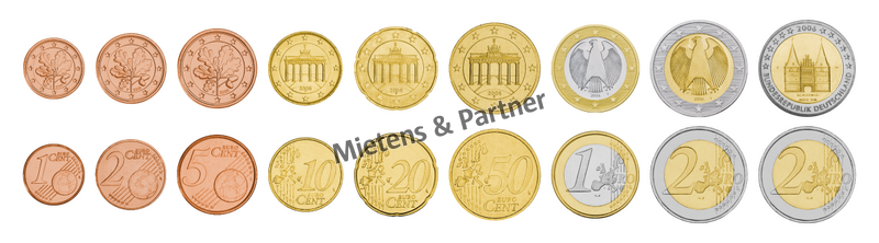 Germany (Federal Republic) 1, 2, 5, 10, 20, 50 Euro Cent, 1, 2, 2 Euro (33873)