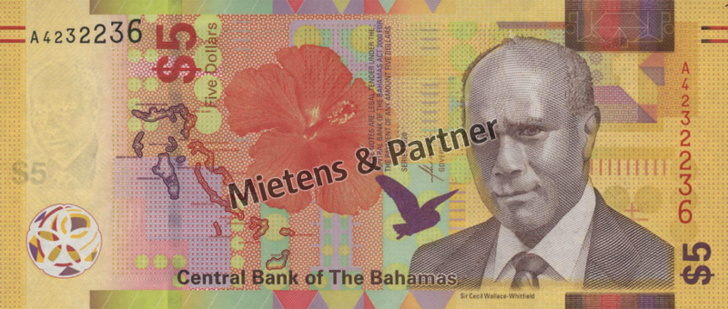 Bahamas (Parliamentary Monarchy) 5 Dollars (62515)