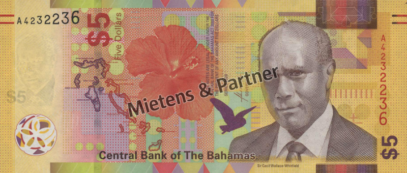 Bahamas (Parliamentary Monarchy) 5 Dollars (62515)