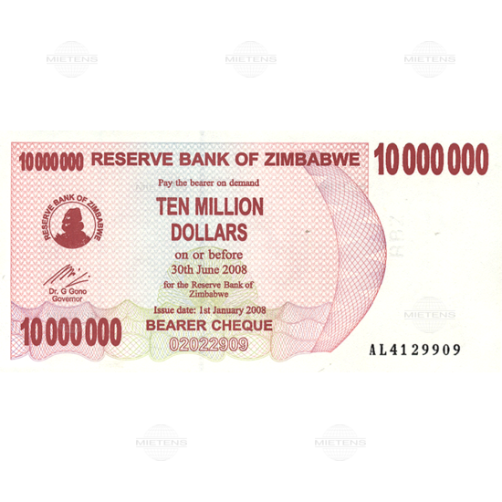 Zimbabwe (Republic) 10 Million Dollars (03807)