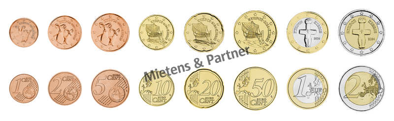 Cyprus (Republic) 1, 2, 5, 10, 20, 50 Euro Cent, 1, 2 Euro (71077)