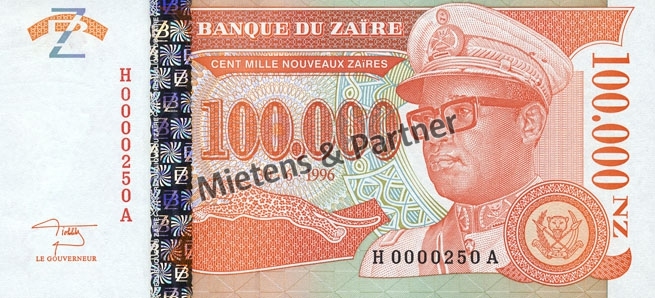 Zaire - Congo (Republic) 100.000 New Zaires (03478)