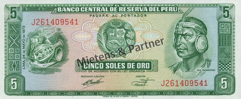Peru (Republic) 5 Soles de Oro (04668)