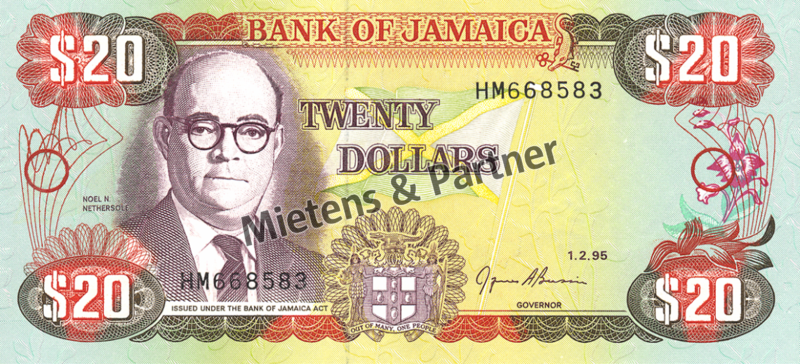 Jamaica (Parliamentary Monarchy) 20 Dollars (04455)
