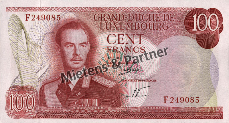 Luxembourg (Parliamentary Monarchy) 100 Francs (51397)