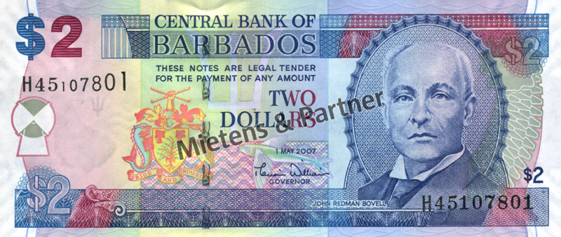 Barbados (Parliamentary Monarchy) 2 Dollars (04499)